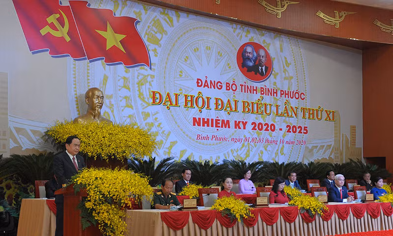 Đồng chí Trần Thanh Mẫn phát biểu tại Đại hội.