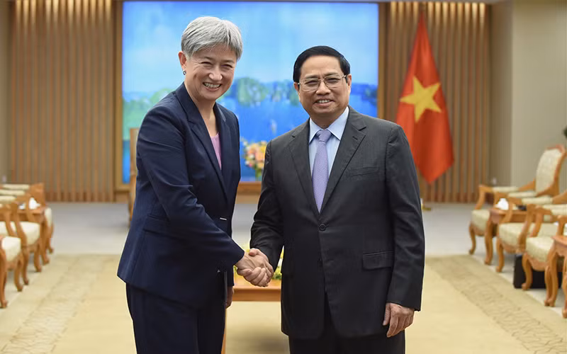 Thủ tướng Phạm Minh Chính tiếp Bộ trưởng Ngoại giao Australia Penny Wong.
