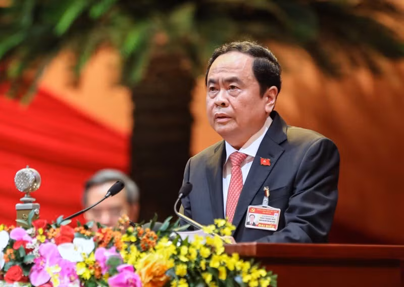 Chủ tịch Ủy ban T.Ư MTTQ Việt Nam Trần Thanh Mẫn trình bày tham luận. (Ảnh: DUY LINH)