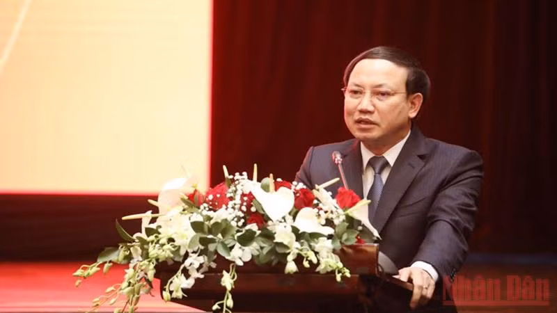 Bí thư Tỉnh ủy Quảng Ninh Nguyễn Xuân Ký phát biểu tại hội nghị.