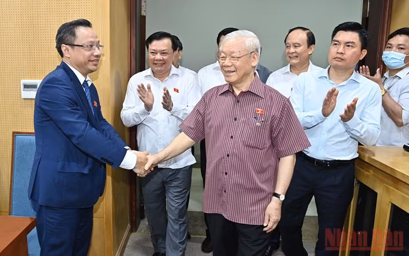 Tổng Bí thư Nguyễn Phú Trọng tiếp xúc cử tri Hà Nội -0