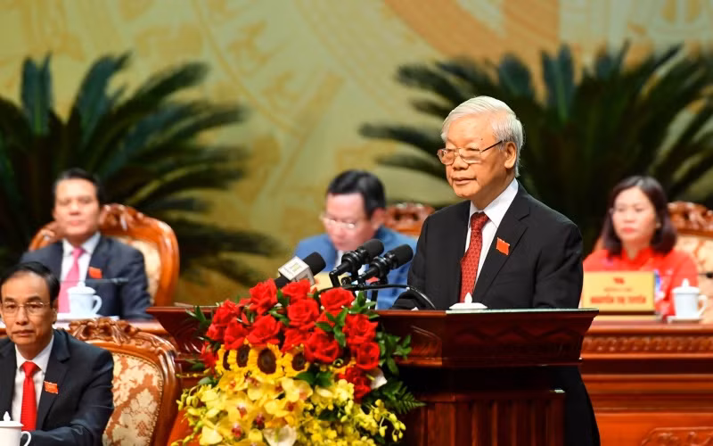 Tổng Bí thư, Chủ tịch nước Nguyễn Phú Trọng phát biểu ý kiến chỉ đạo Đại hội.