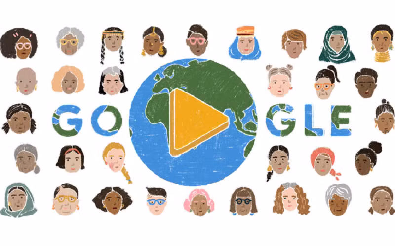 Google Doodle kỷ niệm Ngày Quốc tế Phụ nữ 2022. (Ảnh chụp màn hình)