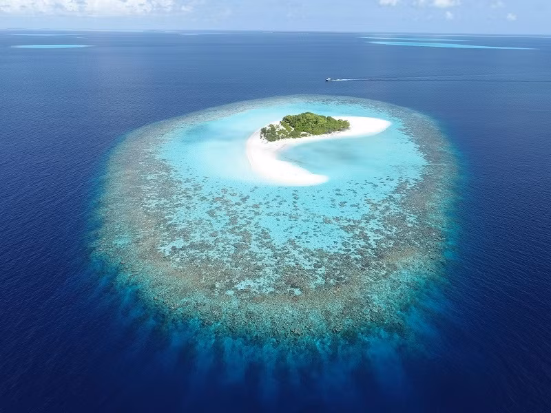 Quần đảo Maldives nằm trong số những hòn đảo có thể bị ảnh hưởng bởi sự gia tăng toàn cầu của mực nước biển. Ảnh: Đại học Plymouth.