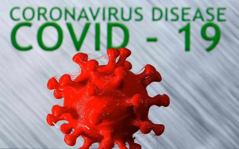 Mô hình 3D của virus corona. (Ảnh: Reuters)