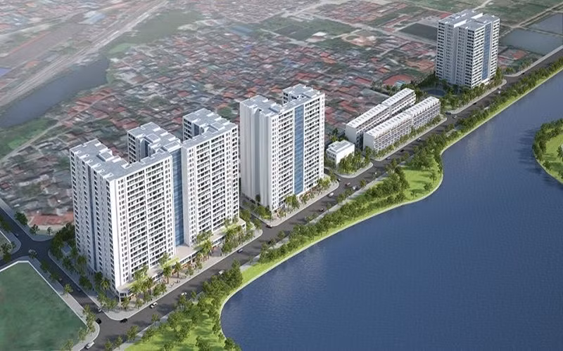 Phối cảnh dự án nhà ở xã hội Thượng Thanh, quận Long Biên. (Ảnh: NGỌC ANH)