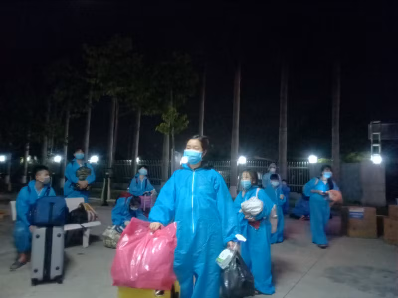 21 học sinh về tới địa phương rạng sáng 31/8 và thực hiện cách ly theo quy định.