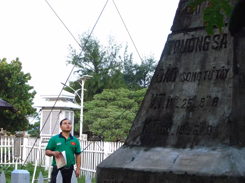 Trạm khí tượng hải văn Song Tử Tây thời điểm không có bão. (Ảnh: nchmf.gov.vn)