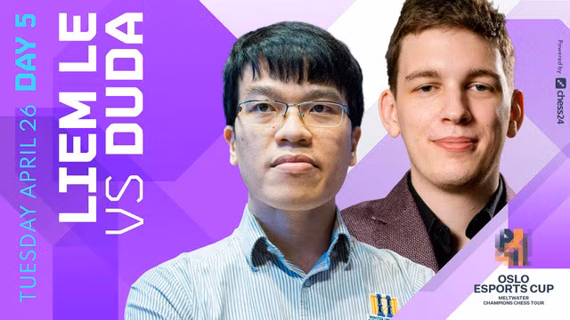 Lê Quang Liêm đánh bại đương kim vô địch World Cup cờ vua Jan Krzysztof Duda. (Ảnh: Chess24)