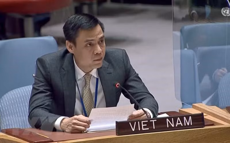 Đại sứ Đặng Hoàng Giang, Trưởng Phái đoàn thường trực Việt Nam tại Liên hợp quốc. (Ảnh: TTXVN)