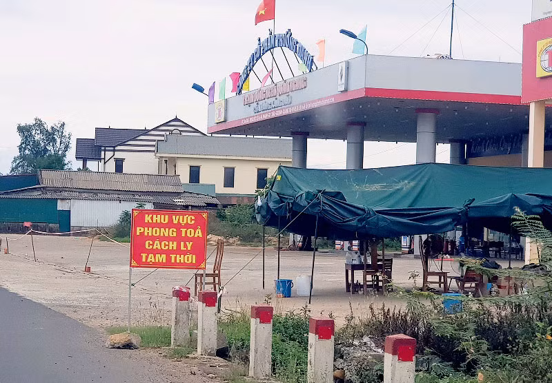 Chốt phong tỏa tại làng Hà Thanh, xã Gio Châu, huyện Gio Linh.