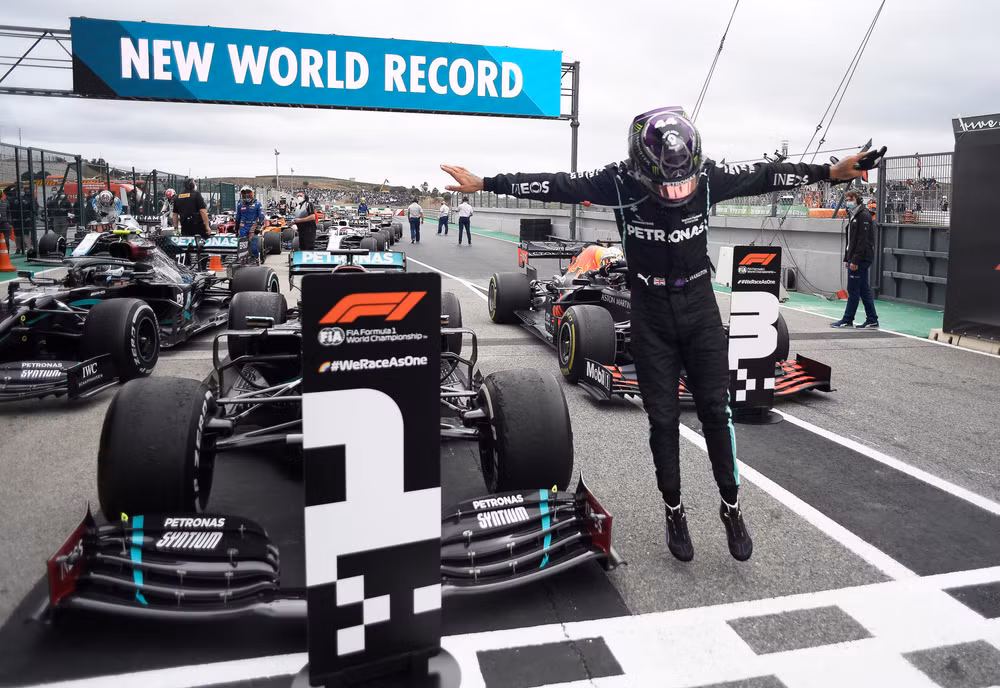 Hamilton đánh dấu kỷ lục mới của đường đua F1 khi lần thứ 92 thắng chặng. (Ảnh: F1)