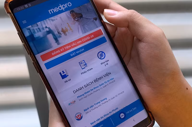 Phần mềm Medpro hỗ trợ đăng ký tiêm chủng vaccine. 