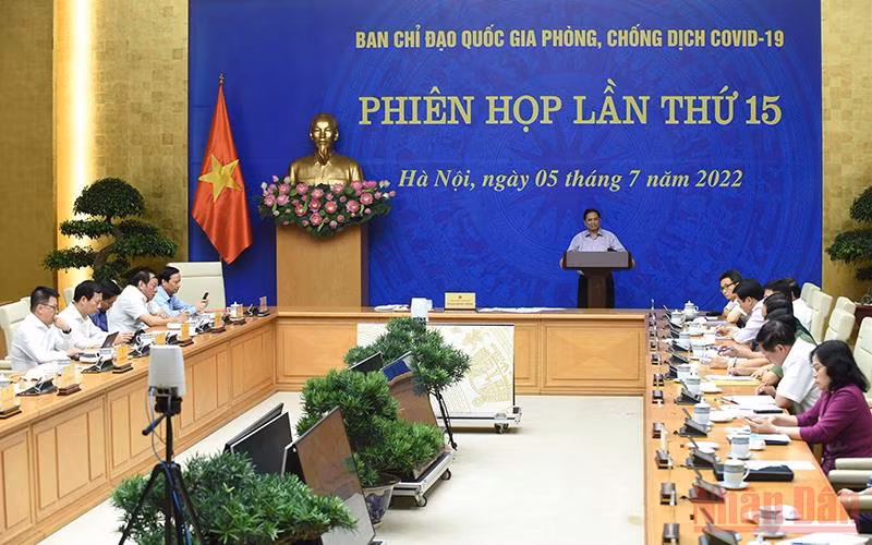 Quang cảnh Phiên họp lần thứ 15 của Ban Chỉ đạo Quốc gia phòng, chống dịch Covid-19.