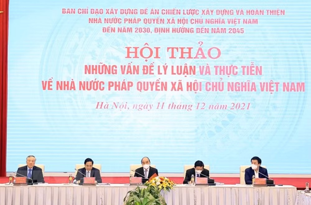 [Hình ảnh] Chủ tịch nước chủ trì hội thảo về Nhà nước pháp quyền xã hội chủ nghĩa