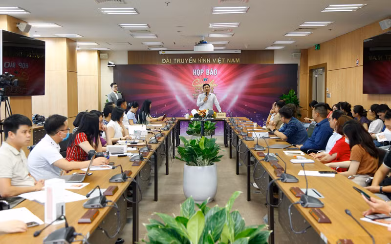 Toàn cảnh họp báo. (Ảnh: VTV)