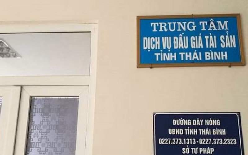Trung tâm dịch vụ đấu giá tài sản tỉnh, thuộc Sở Tư pháp Thái Bình, nơi đối tượng Ngấn công tác.