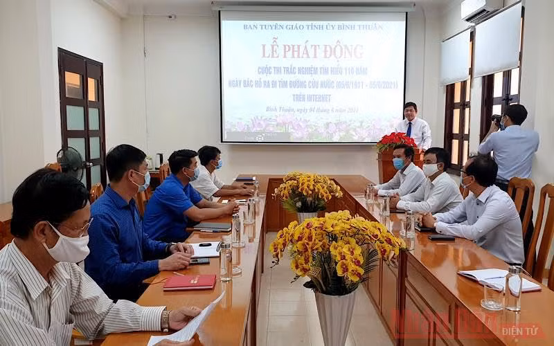 Buổi phát động Cuộc thi “Tìm hiểu 110 năm Ngày Bác Hồ ra đi tìm được cứu nước” do Ban Tuyên giáo Tỉnh ủy Bình Thuận tổ chức.