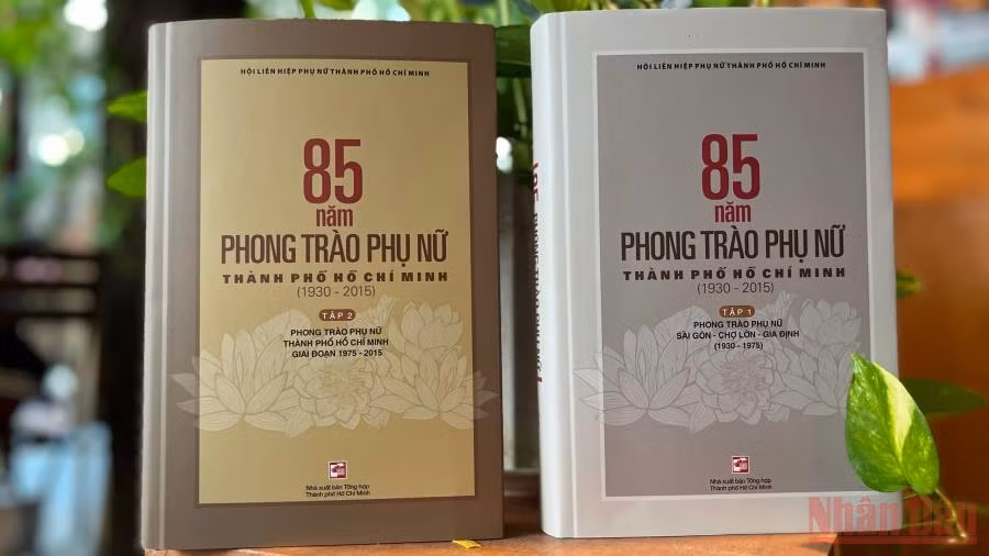 Bộ sách “85 năm phong trào phụ nữ Thành phố Hồ Chí Minh (1930-2015)”.