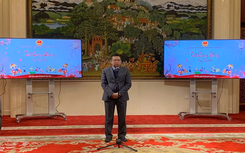 Đại biện lâm thời Đại sứ quán Việt Nam tại Trung Quốc Phạm Thanh Bình phát biểu.