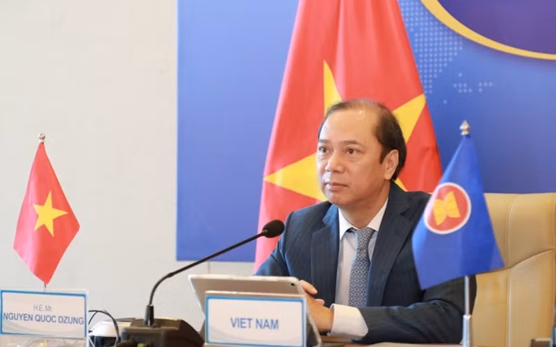 Thứ trưởng Ngoại giao Nguyễn Quốc Dũng dự hội nghị. (Ảnh: Bộ Ngoại giao)