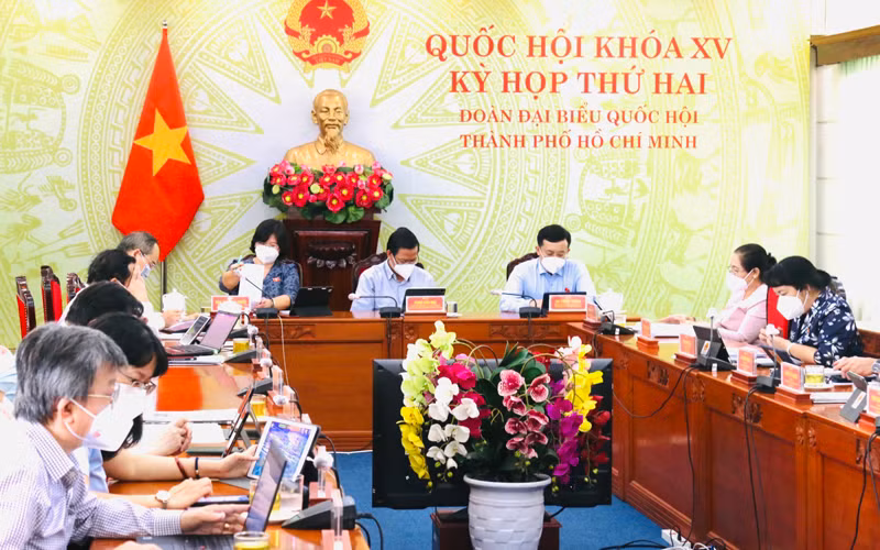 Đoàn Đại biểu Quốc hội TP Hồ Chính thảo luận về Tờ trình, kế hoạch cơ cấu lại nền kinh tế giai đoạn 2021-2025, ngày 29/10.