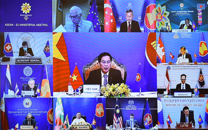 Hội nghị Bộ trưởng Ngoại giao ASEAN - EU. Ảnh: BỘ NGOẠI GIAO