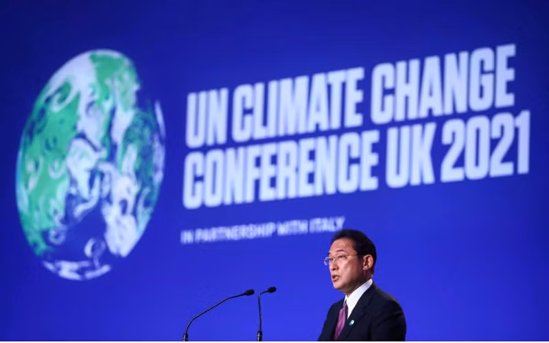 Thủ tướng Nhật Bản Kishida Fumio phát biểu tại COP26. (Ảnh: Reuters)