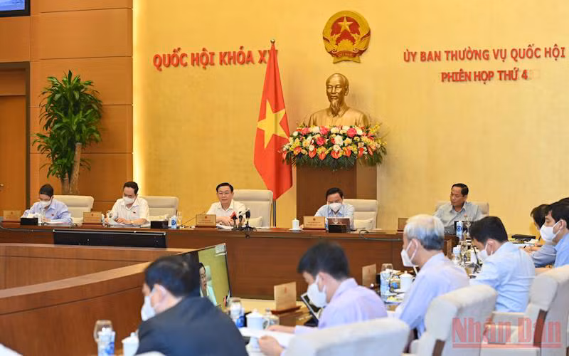 Quang cảnh phiên họp thứ tư, Ủy ban Thường vụ Quốc hội khóa XV. (Ảnh: Duy Linh)