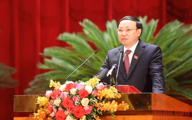 Bí thư Tỉnh ủy Quảng Ninh Nguyễn Xuân Ký phát biểu tại Kỳ họp thứ chín, Hội đồng nhân dân tỉnh Quảng Ninh khoá XIV, nhiệm kỳ 2021-2026.