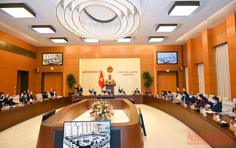 Toàn cảnh Phiên họp thứ 6 của Ủy ban Thường vụ Quốc hội Khóa XV. (Ảnh: Duy Linh)