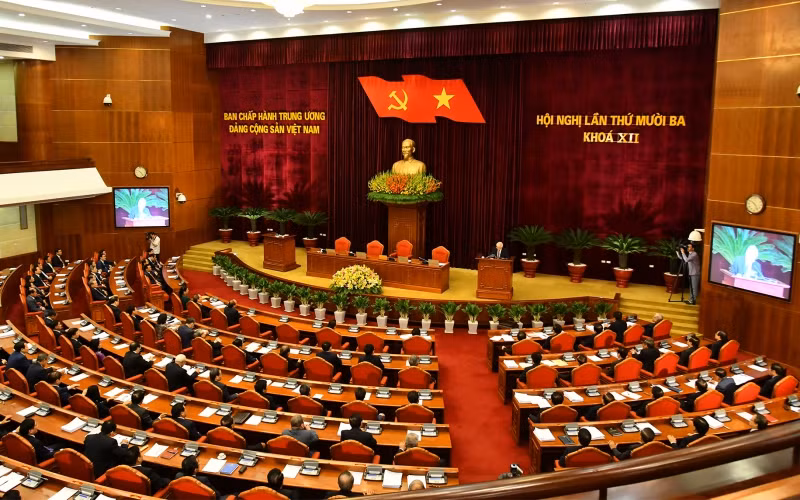 Toàn cảnh Bế mạc hội nghị lần thứ 13 Ban Chấp hành Trung ương Đảng khóa XII.  