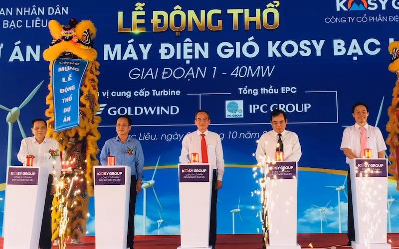 Chính thức khởi công xây dựng Nhà máy điện gió Kosy Bac Liêu giai đoạn 1.