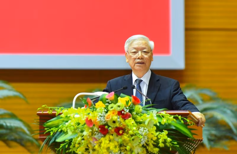 Tổng Bí thư, Chủ tịch nước Nguyễn Phú Trọng phát biểu chỉ đạo hội nghị.