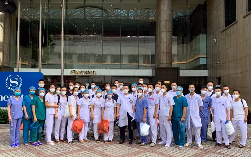 Đoàn y bác sĩ số 2 tỉnh Hà Nam hỗ trợ TP Hồ Chí Minh chống dịch.  Ảnh: NVCC