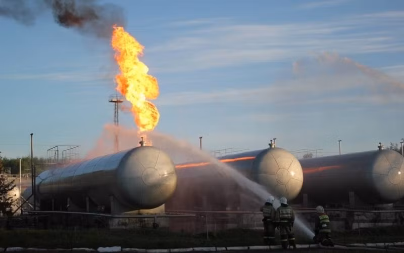 Nổ kho chứa gas ở Nga, ba người thương vong. (Ảnh: TASS)