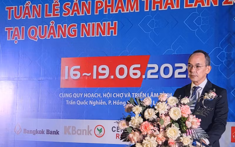 Ông Nikorndej Balankura Đại sứ đặc mệnh toàn quyền Vương Quốc Thái Lan tại Việt Nam phát biểu tại sự kiện.
