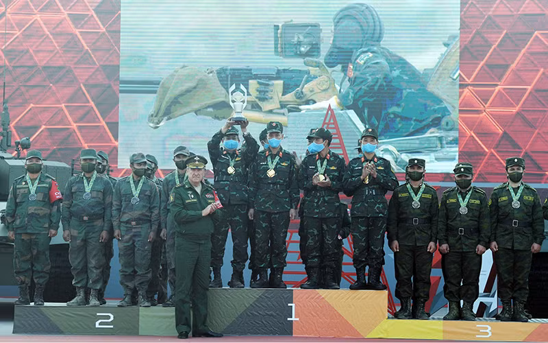 Đội tuyển Xe tăng QĐND Việt Nam đã thi đấu xuất sắc và xứng đáng đứng trên bục cao nhất.