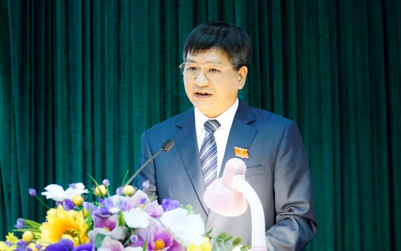 Đồng chí Lê Thành Đô, phát biểu tại kỳ họp.