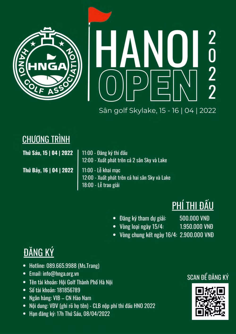 Chính thức khởi tranh Giải golf vô địch Hà Nội mở rộng -0