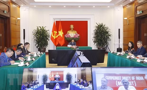Thường trực Ban Bí thư hội đàm với Tổng Bí thư ĐCS Ấn Độ Marxist -0