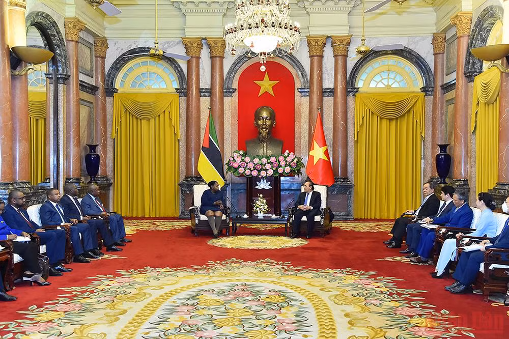 Chủ tịch nước Nguyễn Xuân Phúc tiếp Chủ tịch Quốc hội nước Cộng hòa Mozambique -5