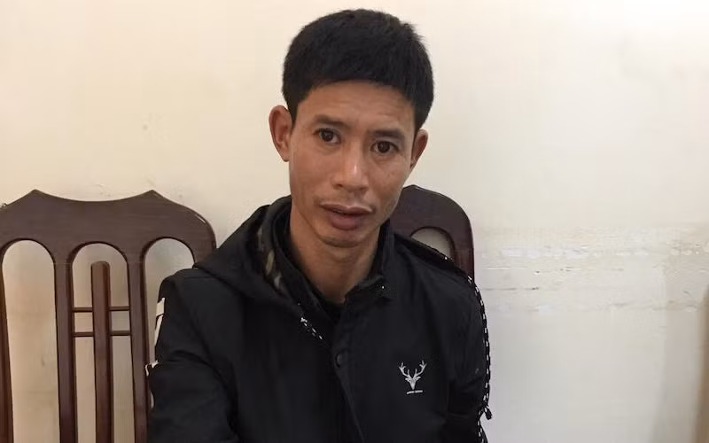 Đối tượng Phạm Văn Sỹ tại cơ quan Công an.