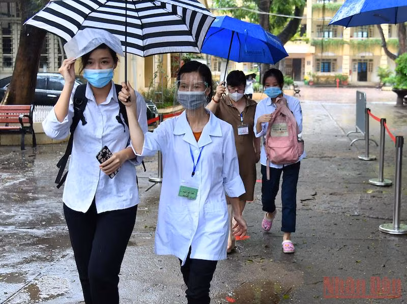 Tại Kỳ thi tôt snghieepj trung học phổ thông năm 2021. Ảnh: THUỶ NGUYÊN