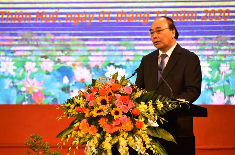 Thủ tướng Chính phủ Nguyễn Xuân Phúc đọc diễn văn tại lễ kỷ niệm.