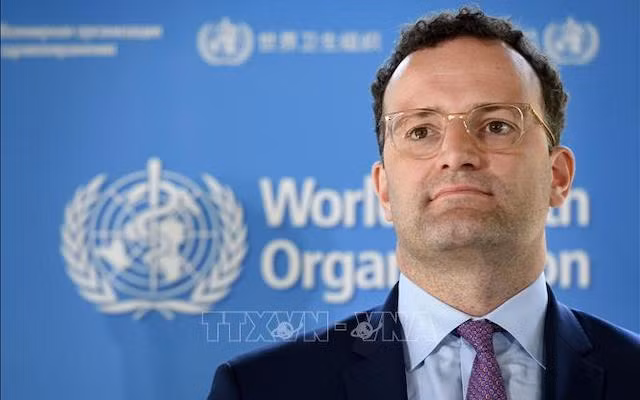 Bộ trưởng Y tế Đức Jens Spahn tại cuộc họp báo ở Geneva, Thụy Sỹ ngày 25-6-2020. (Ảnh: AFP/TTXVN)