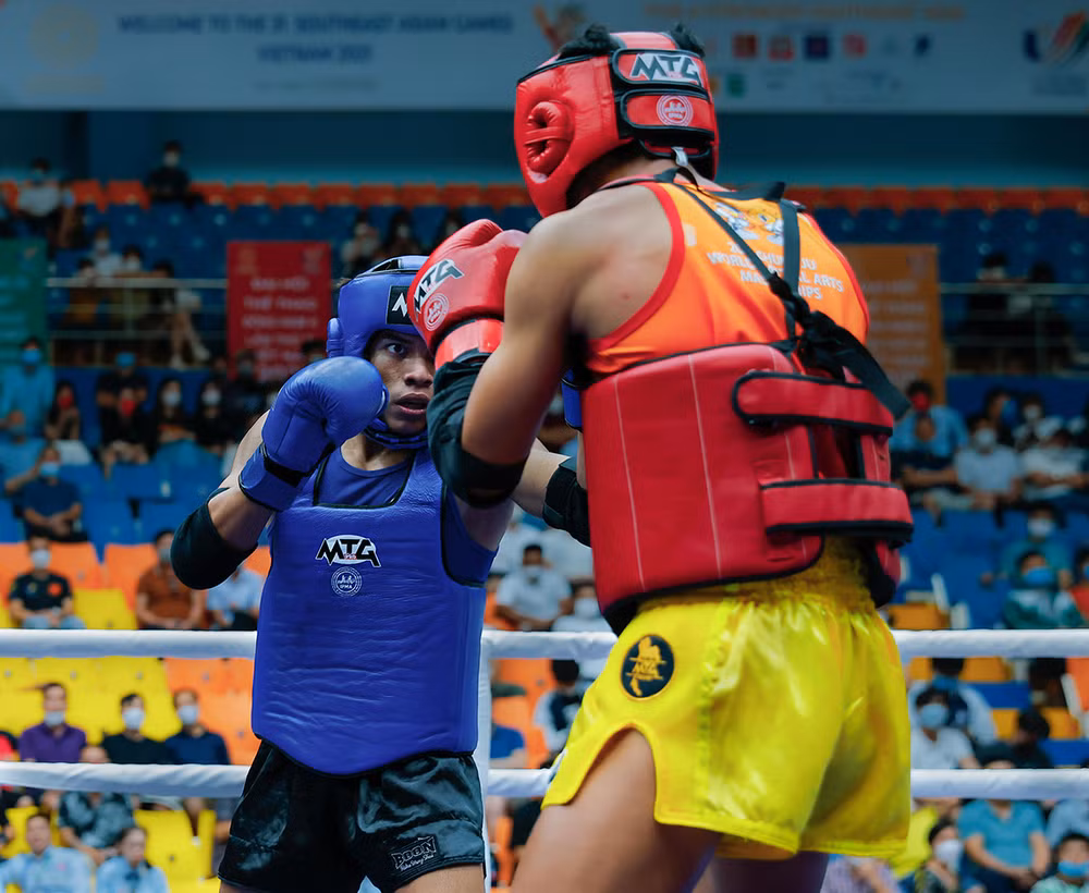 Ảnh đẹp SEA Games 31: Phần thi đấu môn Muay Thái ở nhà thi đấu Vĩnh Yên, Vĩnh Phúc -0