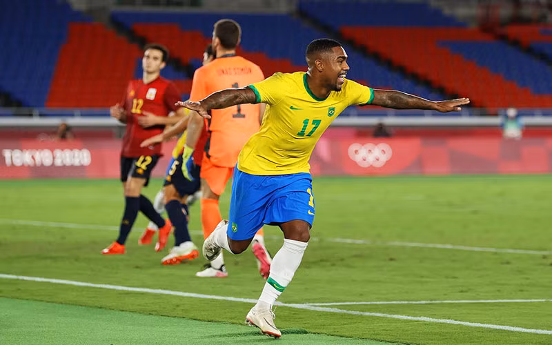 Cầu thủ Malcom ghi bàn thắng quyết định giúp Brazil giành Huy chương vàng. Ảnh: ioc 