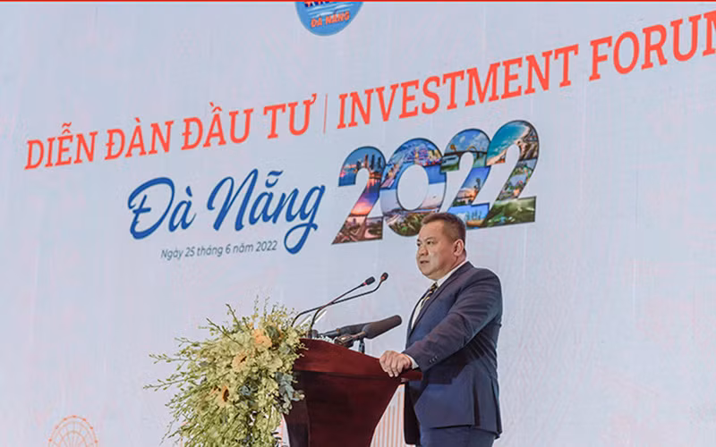 Ông Nguyễn Tâm Tiến, Tổng Giám đốc Trungnam Group hiến kế tại Diễn đàn đầu tư Đà Nẵng 2022.