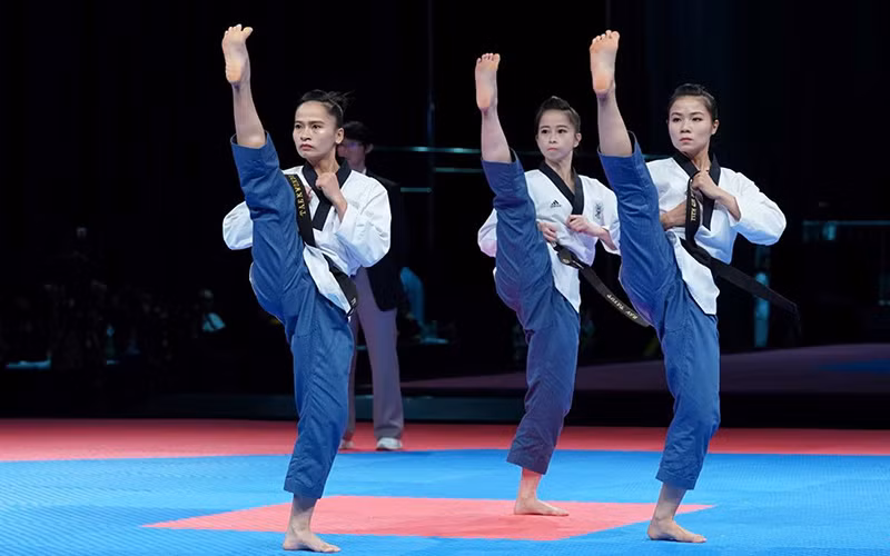 Biểu diễn quyền được kỳ vọng sẽ mang về những tấm Huy chương vàng cho taekwondo Việt Nam tại kỳ SEA Games 31.